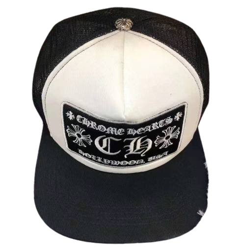 Chrome Hearts CH Hollywood USA Hat White/Black