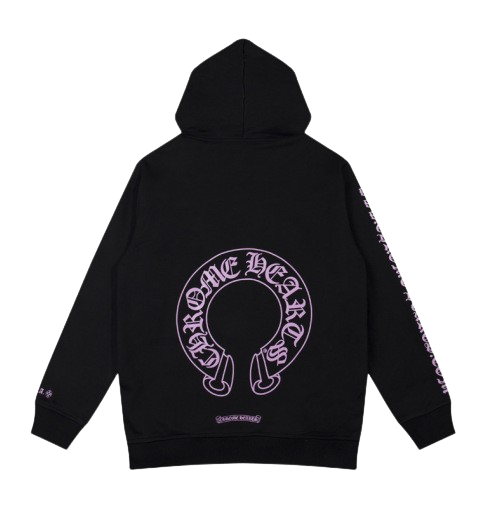 Chrome Hearts Script Light Pink Logo & Black Hoodie