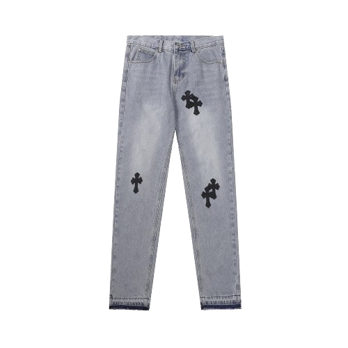 Chrome Hearts Denim Black Washed Jeans Black Cross