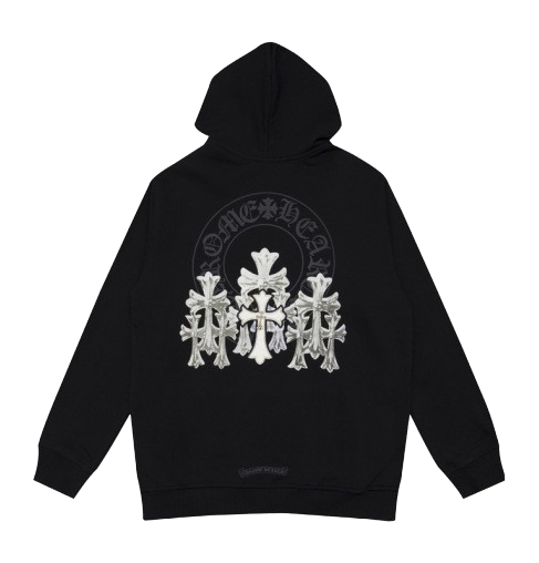 Chrome Hearts White Cross & Black Hoodie