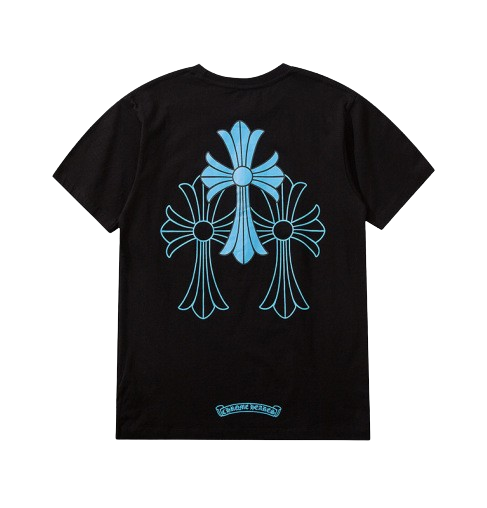 Chrome Hearts blue cross T shirt Black