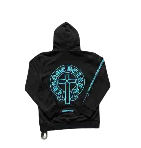 Chrome Hearts Blue Logo & Black Hoodie