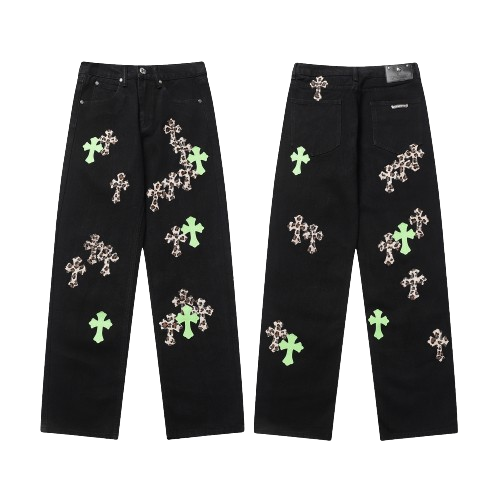 Chrome Hearts Multi Color Cross black Jeans