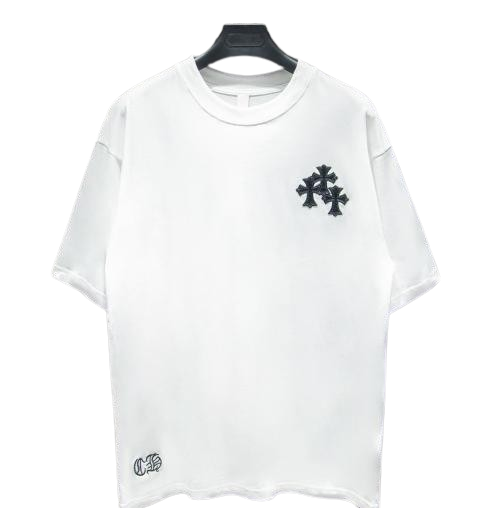 CH horseshoe cross round neck T-shirt White