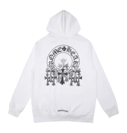 Chrome Hearts Black logo Hoodie White