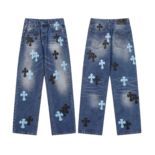 Chrome Hearts Multi Color Cross Denim Fiends Jeans