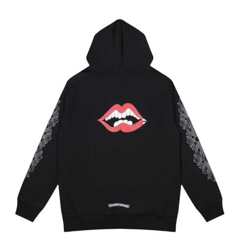 Chrome Heart Love Mouth  Hoodie Black