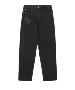 Chrome Hearts cross-distressed jeans