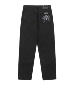 Chrome Hearts cross-distressed jeans