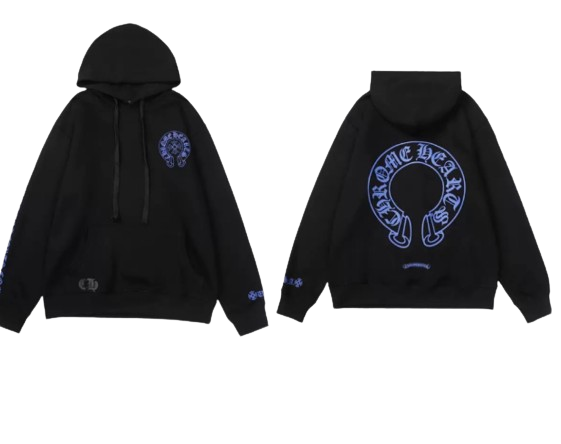 Chrome Hearts  Script Blue Logo Hoodie