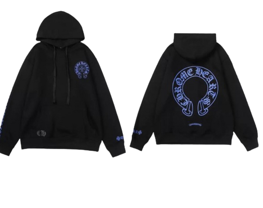 Chrome Hearts  Script Blue Logo Hoodie