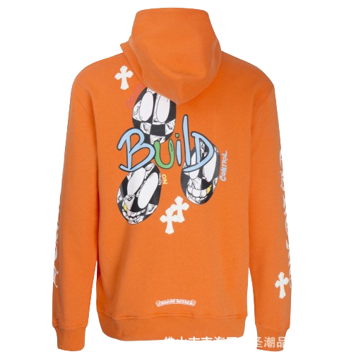 X Drake Certified Chrome Hand Dyed Orange Hoodie Build