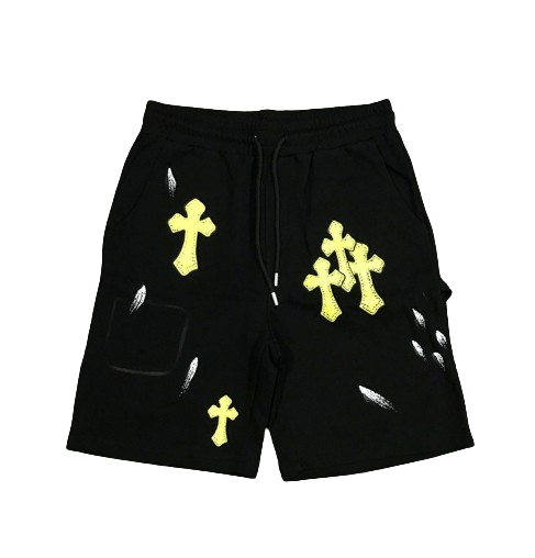 Chrome Hearts Yellow Patch Black Shorts