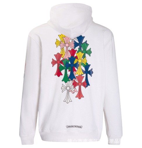 Chrome Hearts  Multi colour cross Hoodie White