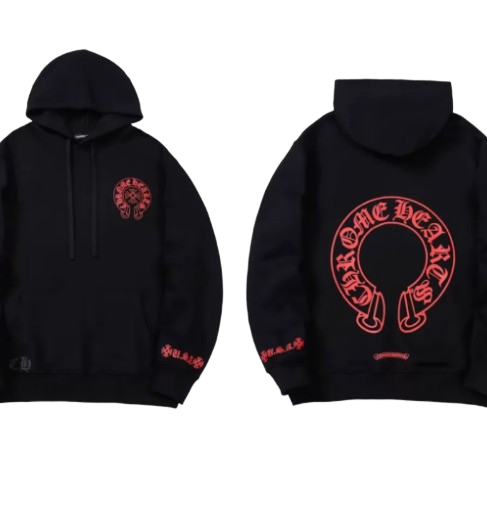 Chrome Hearts  Script Red Logo Hoodie