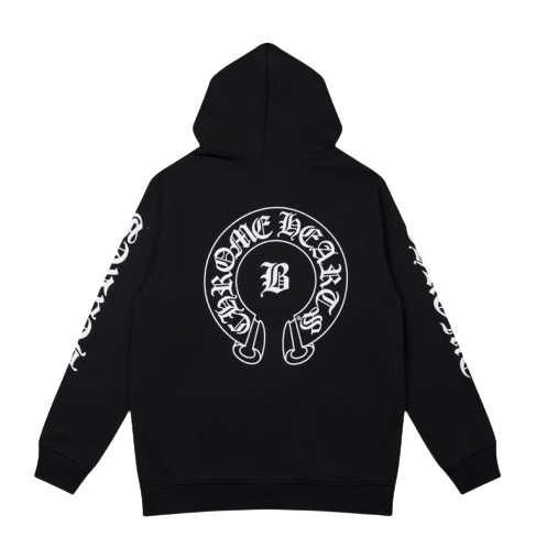 Chrome Hearts Script White Logo Hoodie Black