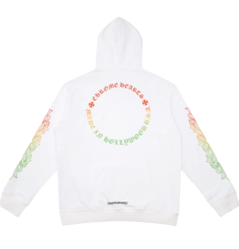 Chrome Hearts Script multi Colour Logo Hoodie White