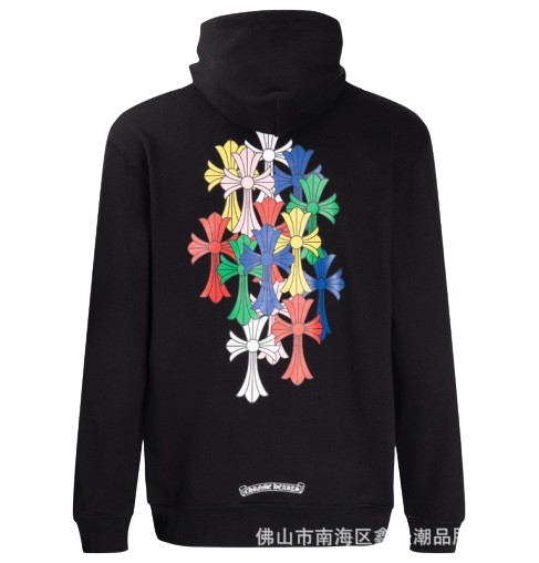 Chrome Hearts Multi colour cross Black Hoodie